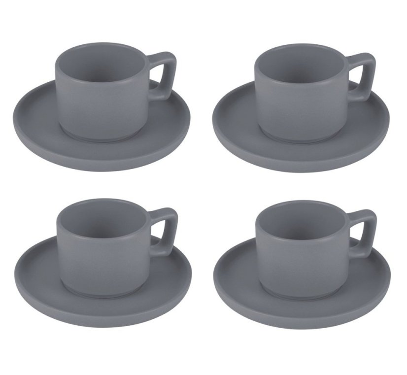 Sada hrnků na espresso s podšálkem 8 ks 100 ml Aspen Collection