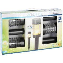 Lampa solárna záhradná súprava 3 ks čierna