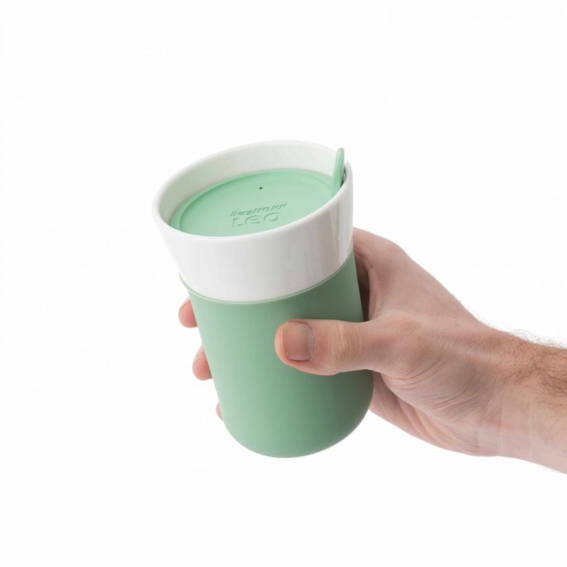 Termohrnek porcelánový s měkčeným úchopem LEO 330 ml