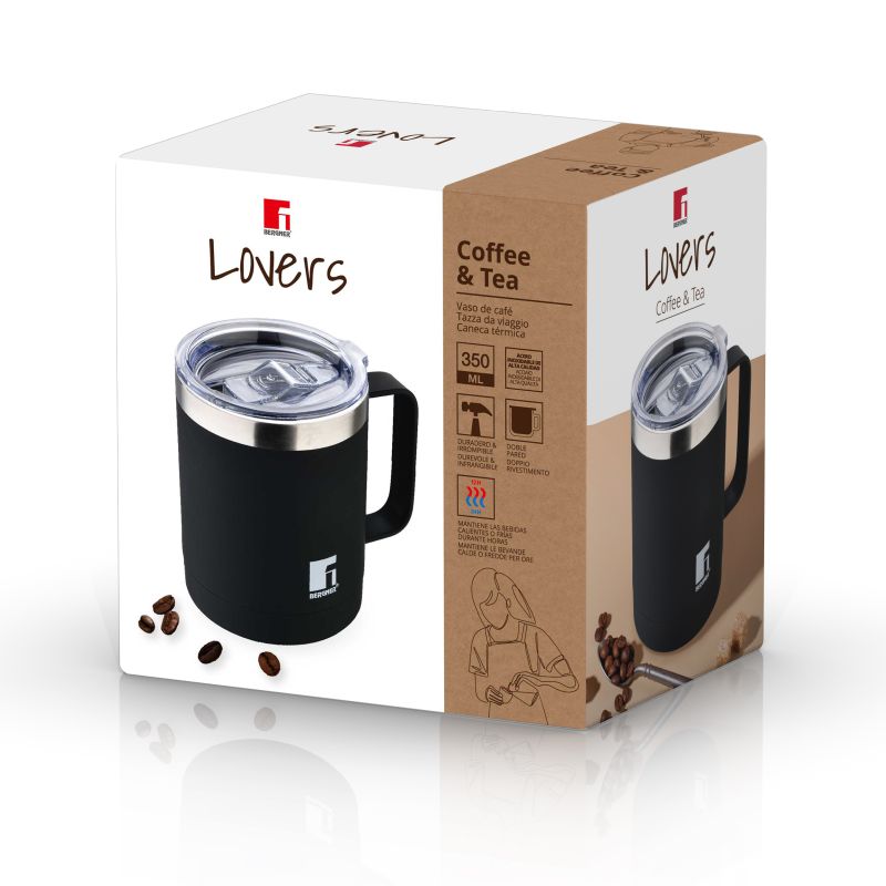 Cana termo 350 ml otel inoxidabil negru