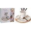 Fondue ciocolată porțelan-lemn set 11 buc