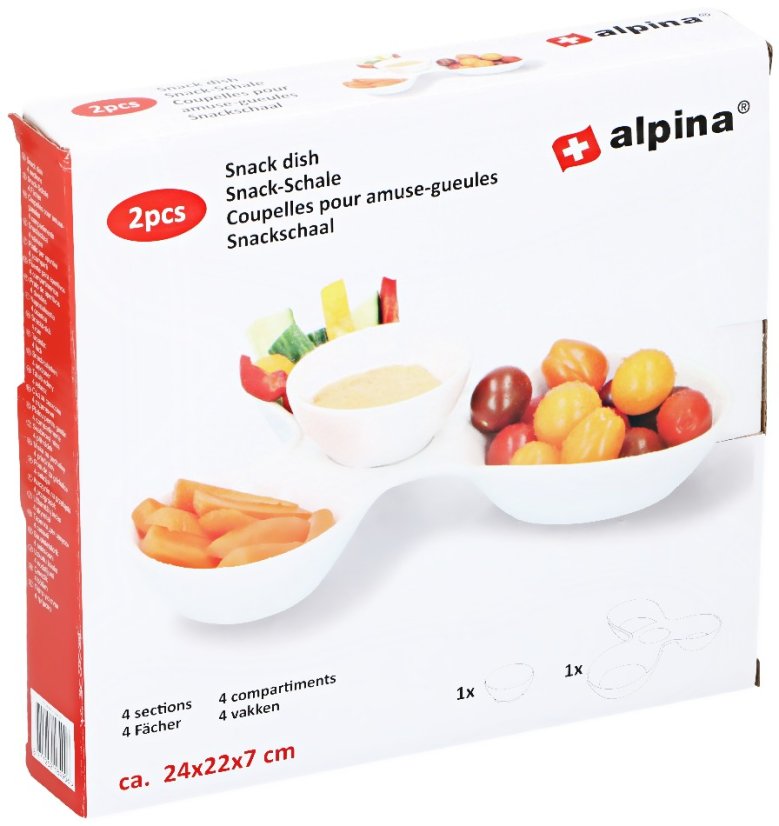 Bandeja para aperitivos y recipiente para salsas