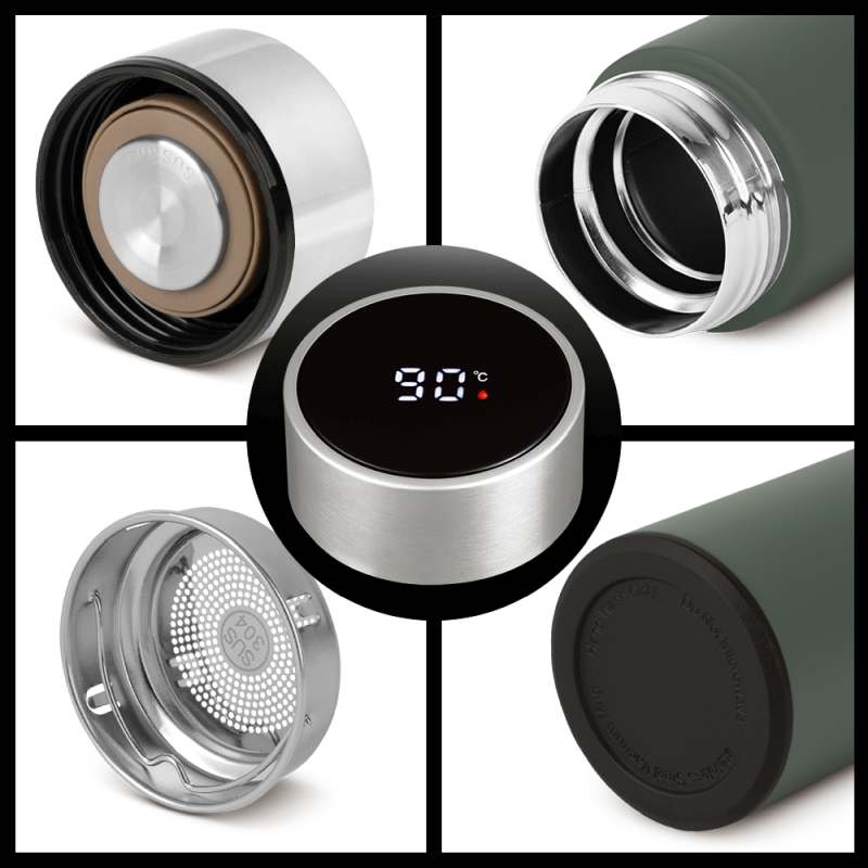 Chytrá termoska s ukazatelem teploty 0,5 l Matte Green Collection