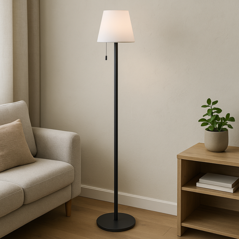 LED lampa stojanová černá 106 cm