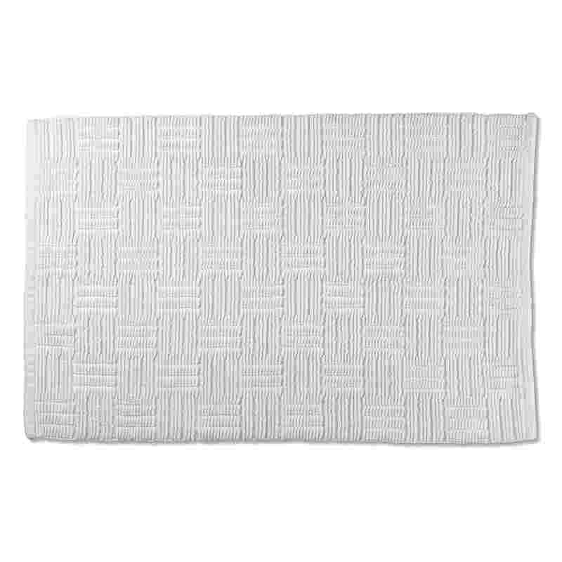 Alfombra de baño Leana 100x60 cm algodón blanco