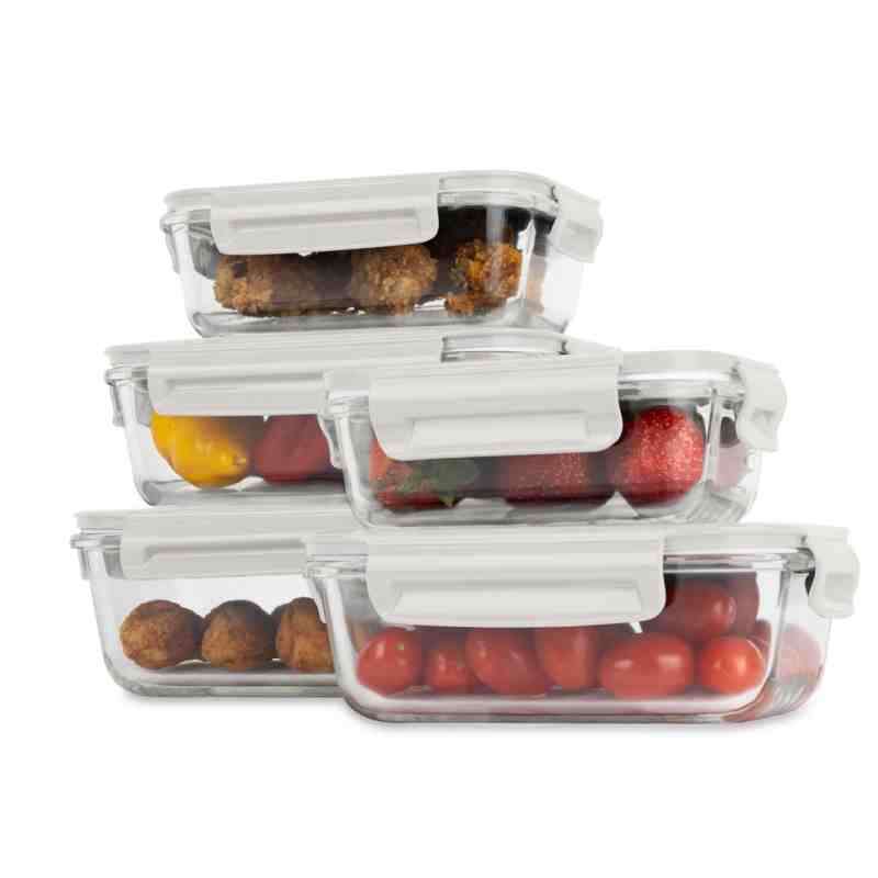 Dóza na potraviny s víkem skleněná sada 5 ks Sahara Collection