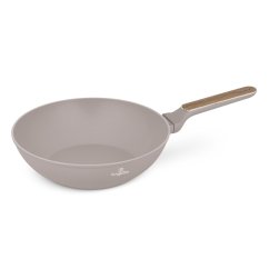 Pánev WOK s titanovým povrchem a poklicí 28 cm 28 cm Taupe Nordic Collection