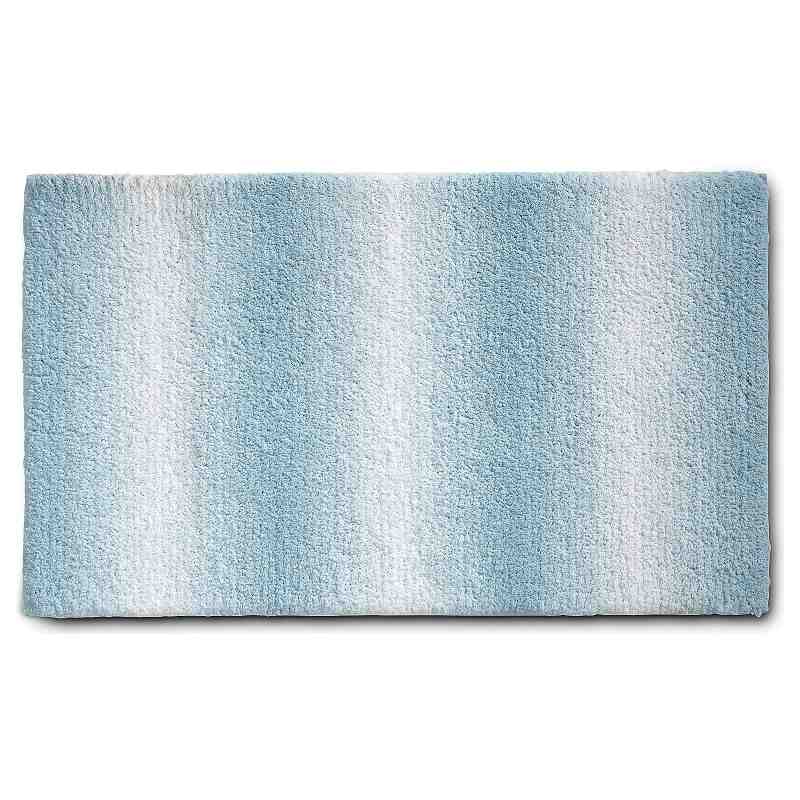 Alfombra de baño Ombre 100x60 cm poliéster azul hielo