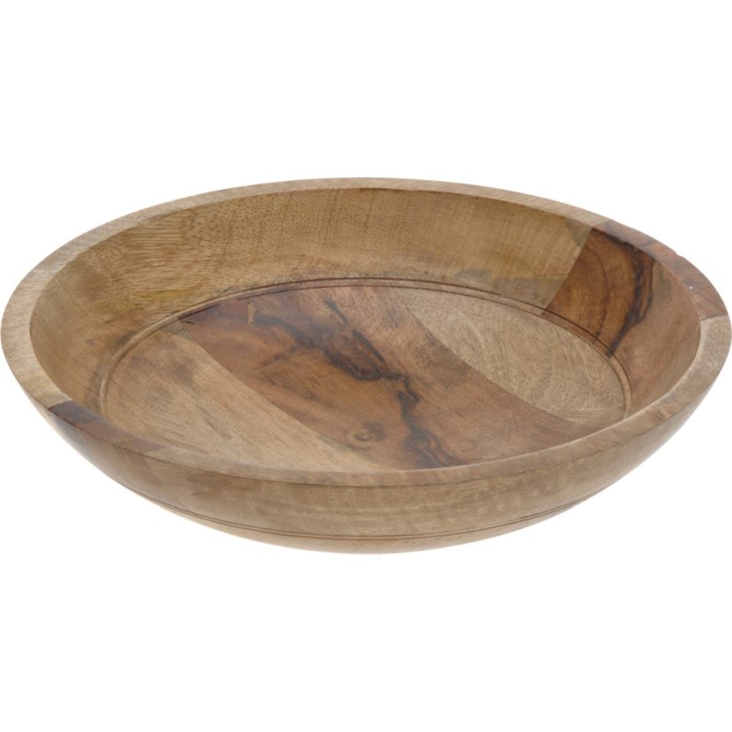 Bol de servire din lemn de mango 30 x 6,8 cm maro