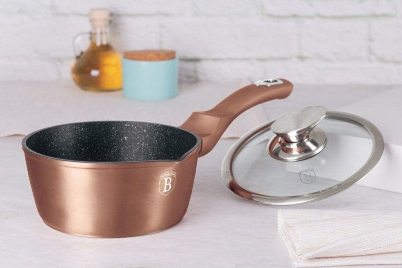 Rendlík s poklicí s mramorovým povrchem 16 cm Rosegold Metallic Line