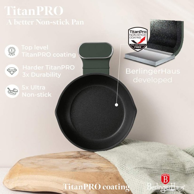 Tigaie cu strat de titan, 16 cm, din colecția Matte Green