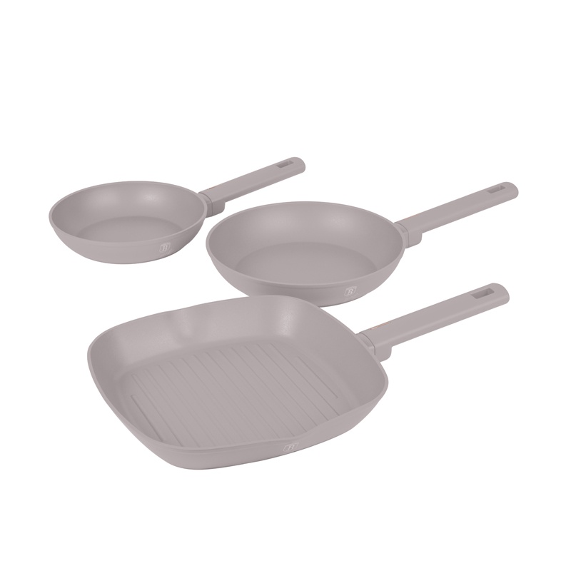 Sada pánví s titanovým povrchem 3 ks Taupe Collection steak