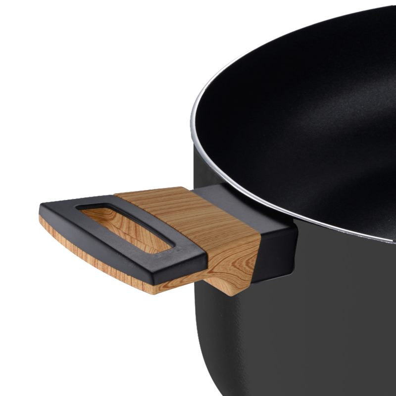 Caserola cu suprafata antiaderenta si capac 24 cm Earth Black