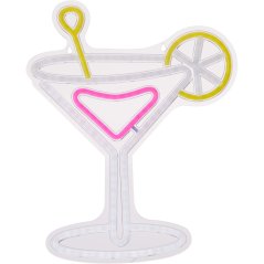 Dekorace svítící nástěnná 30 × 38 cm coctail citron