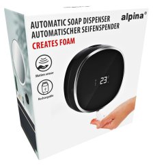 Bezdotykový dávkovač mýdla automatický černá / stříbrná