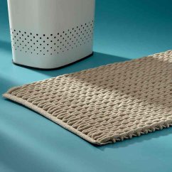 Koupelnová předložka MASHA 70% recyklovaný PES/30% bavlna černá 55x65x2 cm