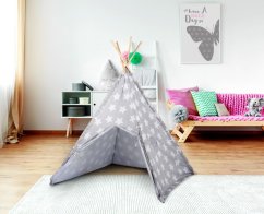 Dětský stan teepee 120x120x150cm šedá