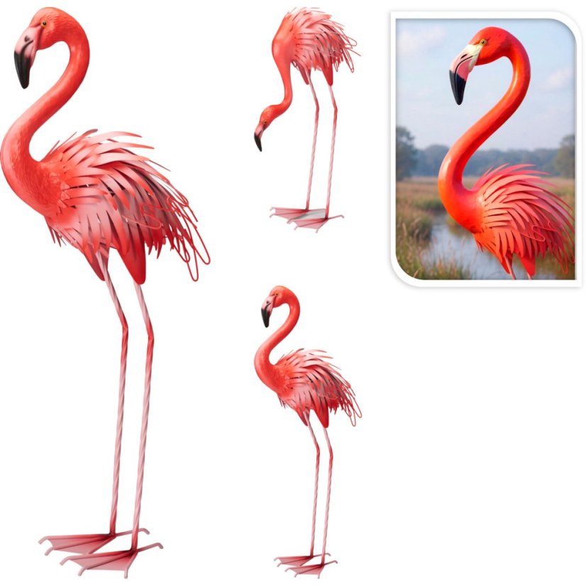 Zahradní dekorace plameňák 91 cm stojící