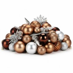 Vánoční ozdoby sada 57 ks jantarová