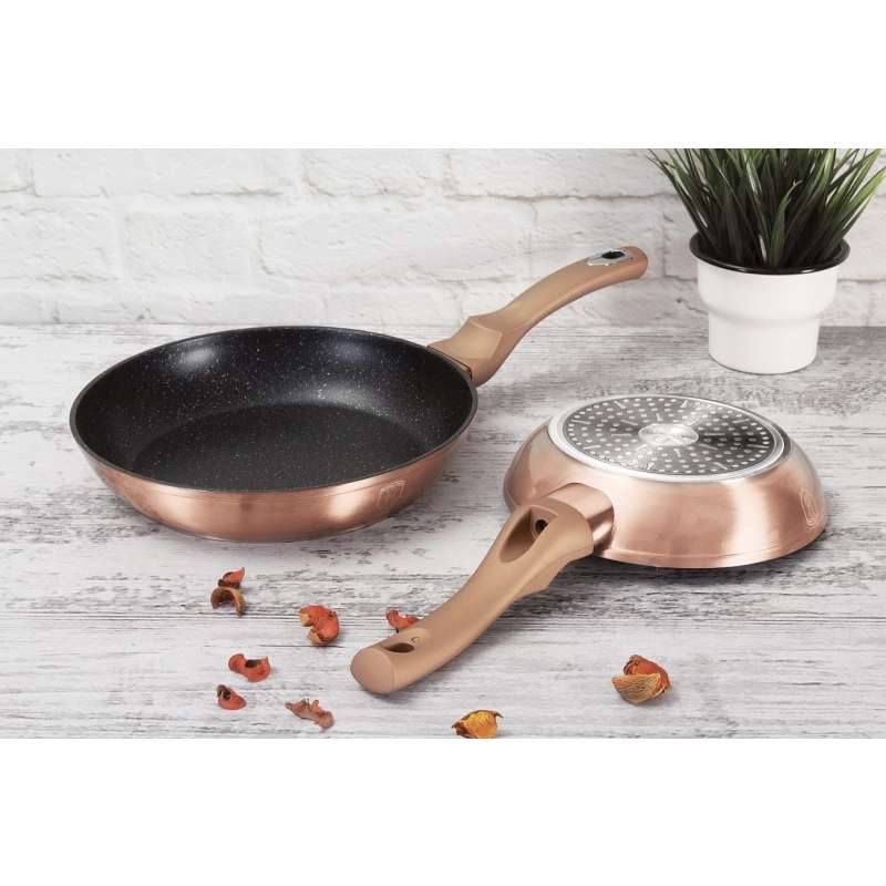 Tigaie cu suprafață din marmură set de 3 buc Rosegold Metallic Line