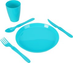 Pikniková sada nádobí v boxu 31 ks modrá