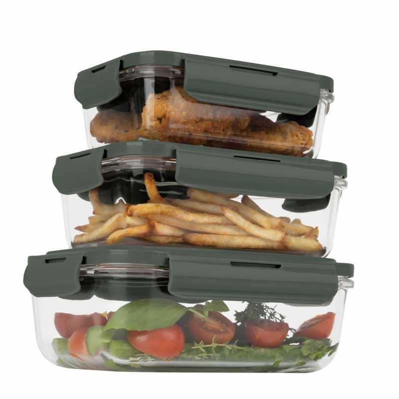 Dóza na potraviny sada 3 ks Matte Green Collection
