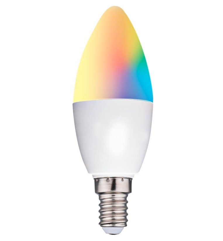 Chytrá žiarovka LED RGB WIFI biela + farebná E14
