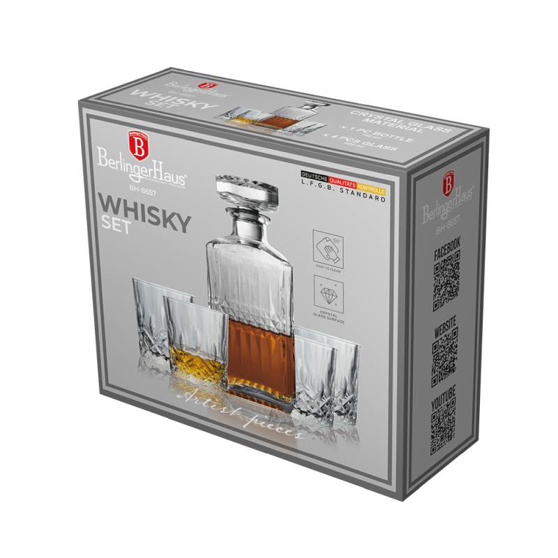 Sada lahve 750 ml a 4 ks sklenic na whisky 220 ml
