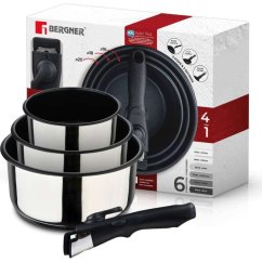 Sada rendlíků nerez s nepřilnavým povrchem  Click&Cook 3 ks 16, 18, 20 cm