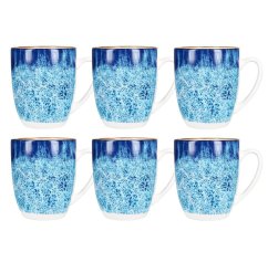 Hrnek na kávu i čaj sada 6 ks porcelán 350 ml OCEAN