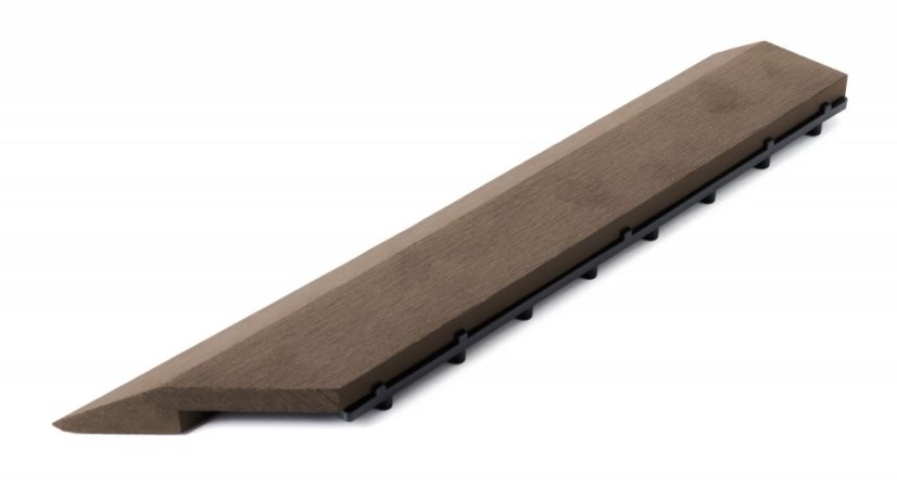 Bandă de tranziție G21 Teak indian pentru plăci WPC, colț 38,5 x 7,5 cm (dreapta)