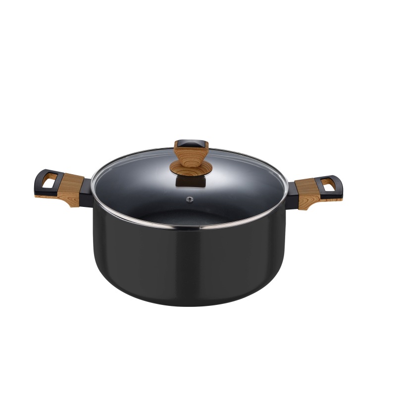 Caserola cu suprafata antiaderenta si capac 28 cm Earth Black