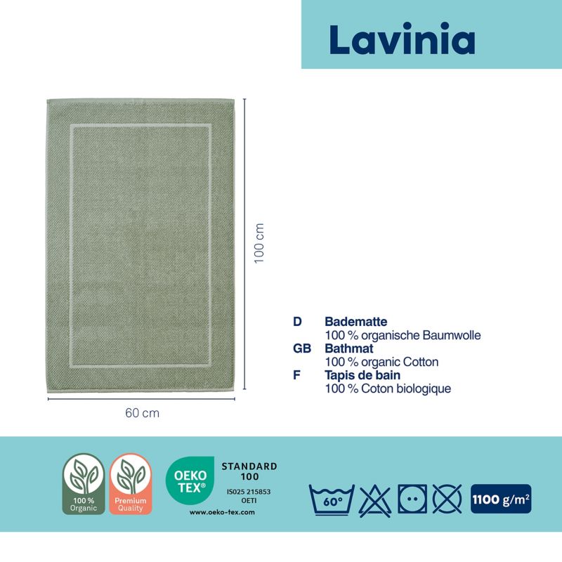 Koupelnová předložka LAVINIA 100% biobavlna světle šedá 60x100 cm