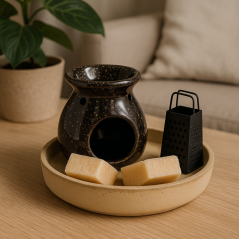 Set cadou lampă aroma maro