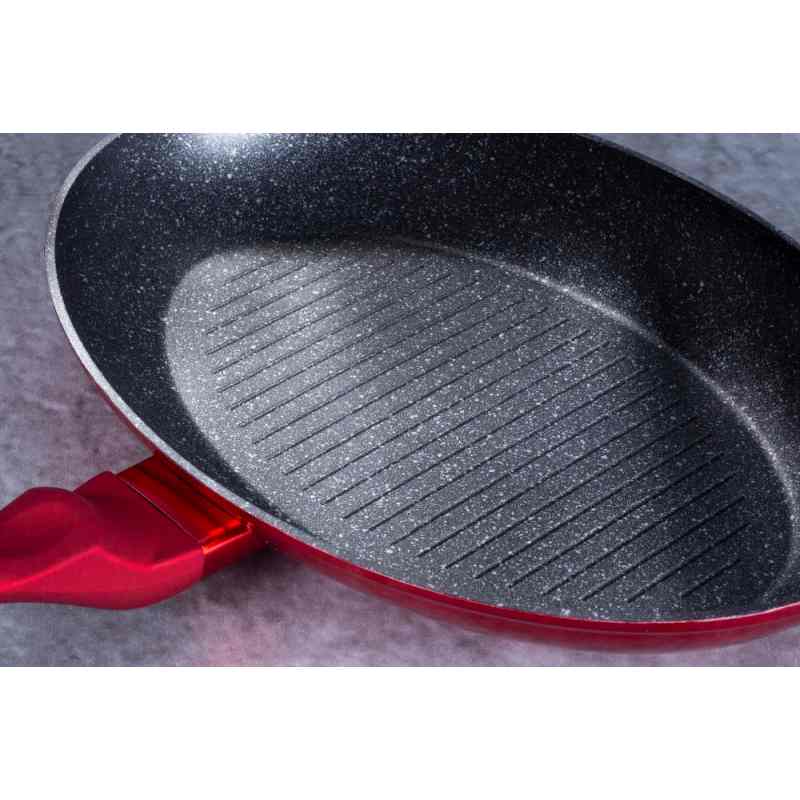 Pánev na ryby a steaky s mramorovým povrchem 35 cm Burgundy Metallic Line