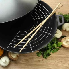 Wok litinový 36 cm s příslušenstvím sada 5 ks Wok litinový 36 cm s příslušenstvím sada 5 ks