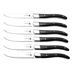 Sada steakových nožů 6 ks černá rukojeť Laguiole Collection