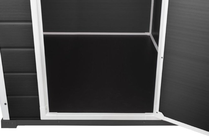 Casă de grădină Keter Essential 6 x 4 gri închis / alb, cu podea