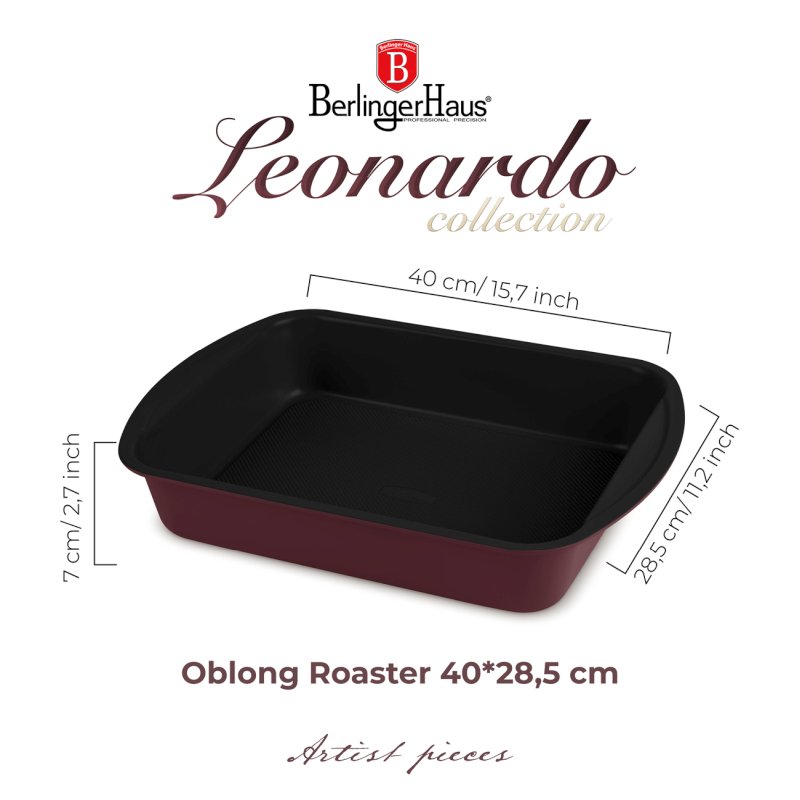 Bandeja de horno con superficie de titanio 35x27 cm Leonardo Collection