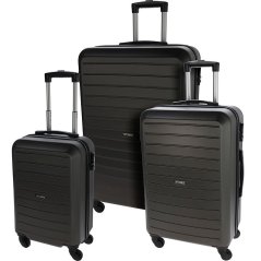 Sada plastových cestovních kufrů 3 ks 50 / 60 / 70 cm antracitová