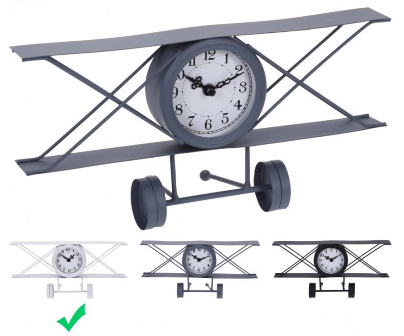 Ceas de birou design AIRPLANE 30 cm alb