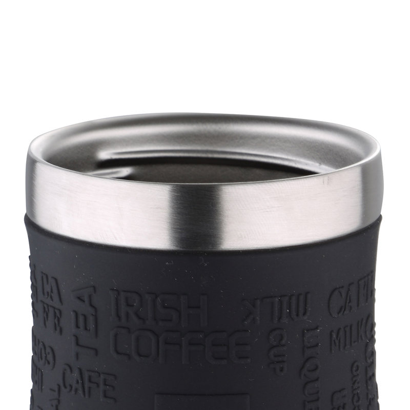Cană termo cu mâner antiderapant 400 ml negru/oțel inoxidabil