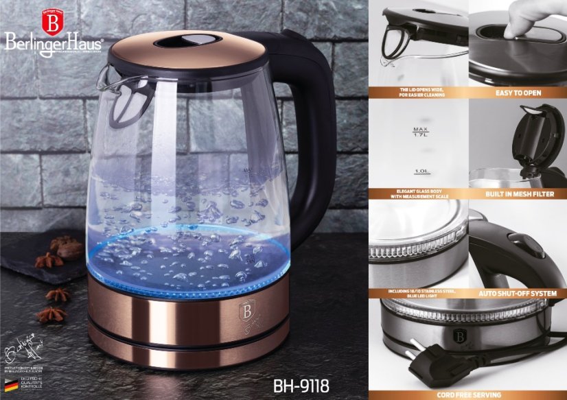 Rychlovarná konvice 1,7 l 2200W Rosegold Metallic Line