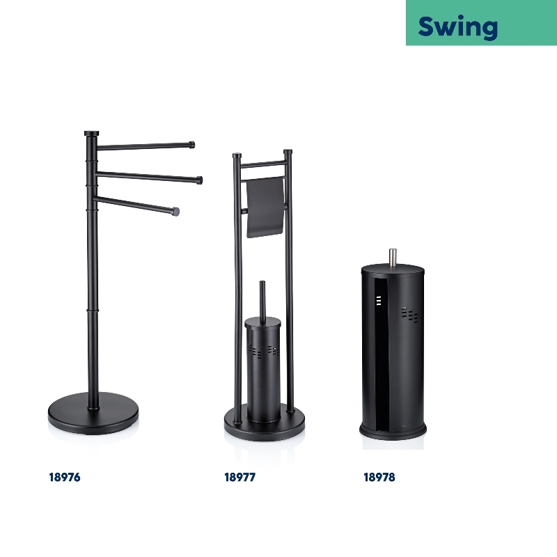 WC sada Swing, černá 22x77,5 cm