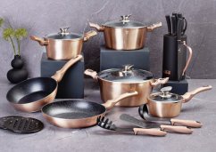 Sada nádobí s mramorovým povrchem 15 ks Rosegold Metallic Line
