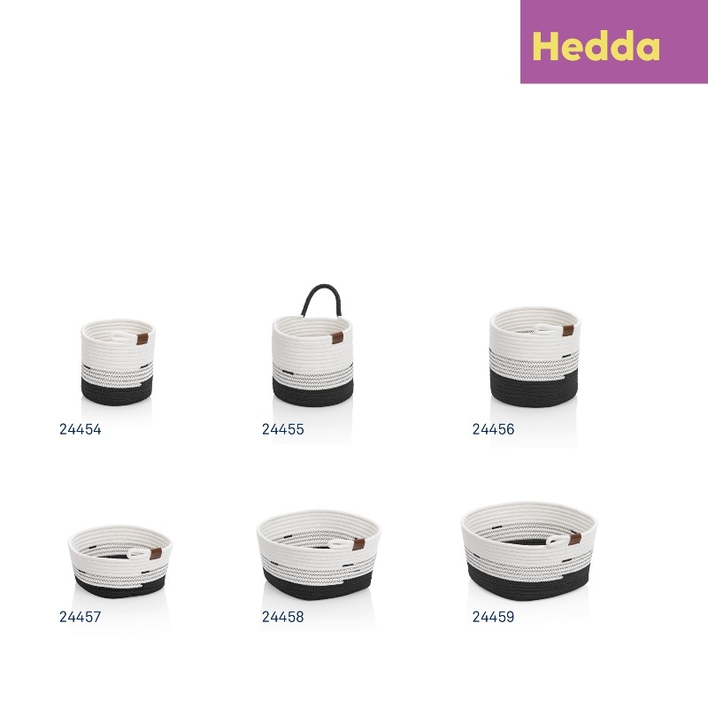 Košík Hedda 23 cm směs bavlna/polyester bílo-černá