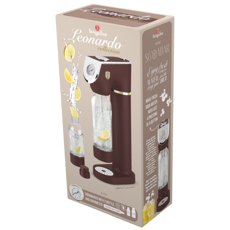 Aparat de sodă SODABAR + butelie de gaz + 2 sticle din colecția Leonardo
