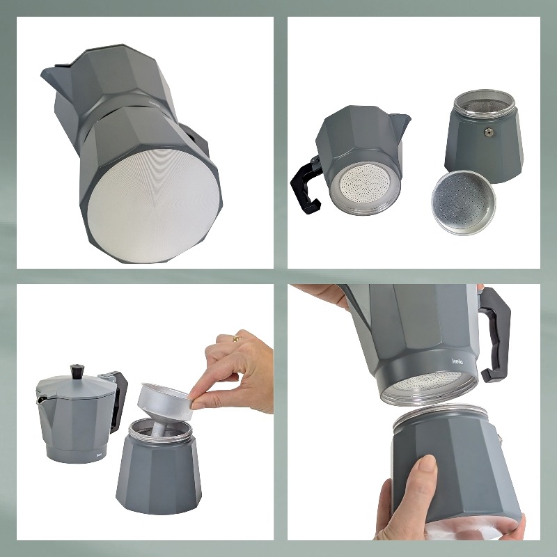 Konvice na espresso tmavě šedá 19,0cm 9,0cm 300 ml