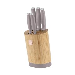 Set cutite cu suport BAMBOO 6 buc Colectia Taupe Set cutite cu suport BAMBOO 6 buc Colectia Taupe
