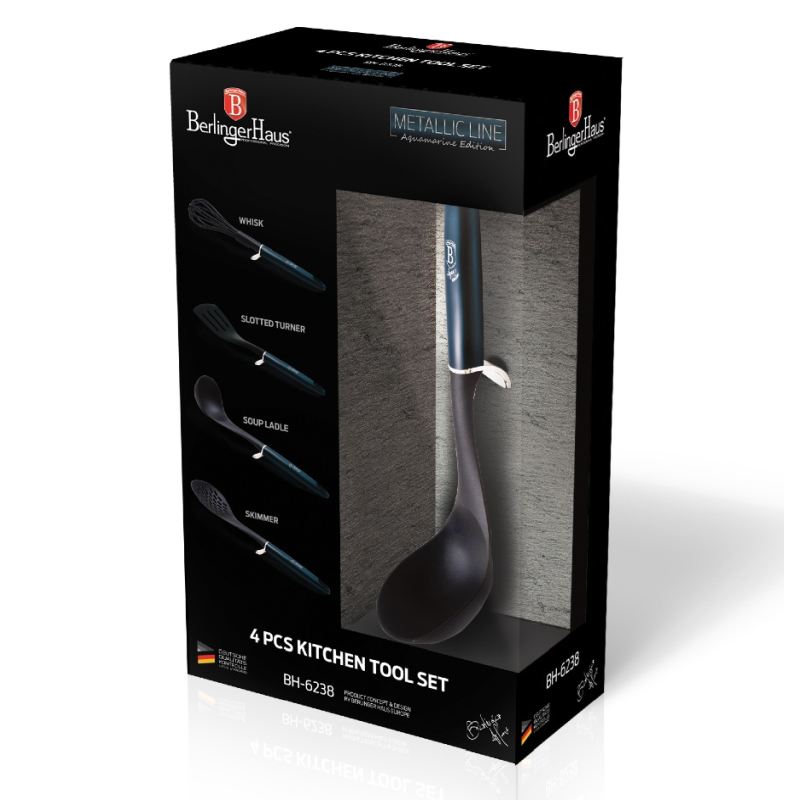 Kuchyňské náčiní sada 4 ks Aqumarine Metallic Line